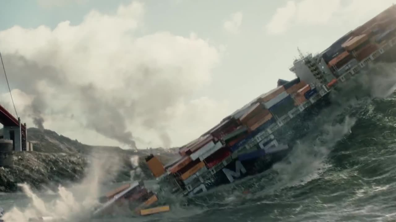 San Andreas (2015) Tsunami scene