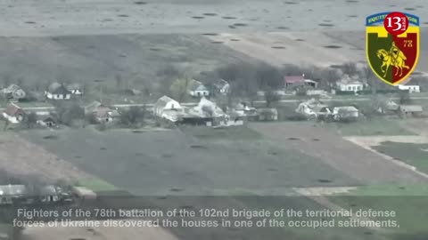 Houses where Russians were hiding and storing ammunition are hit by mortar fire