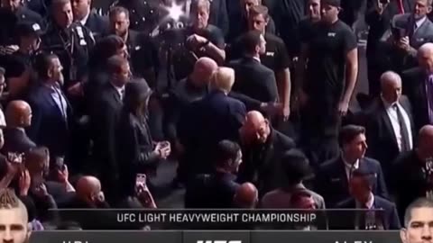 Trump with Kid Rock, Tucker, and Dana White at UFC 295