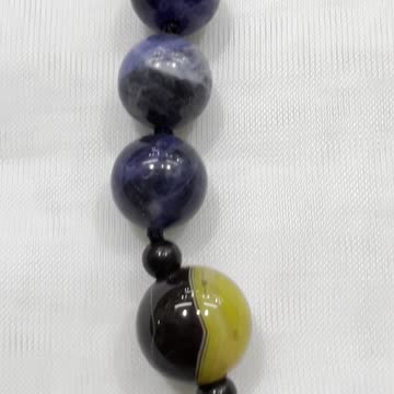 Handmade + Knotting Unique 21” Necklace with 925 Silver, Sodalite, Agate