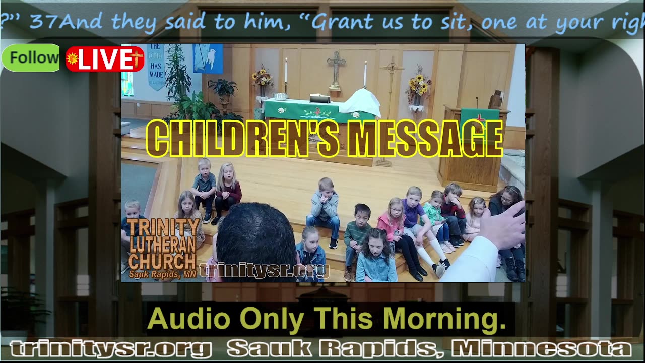 20240317 Mar 17th Children's Message Trinity Lutheran Sauk Rapids MN