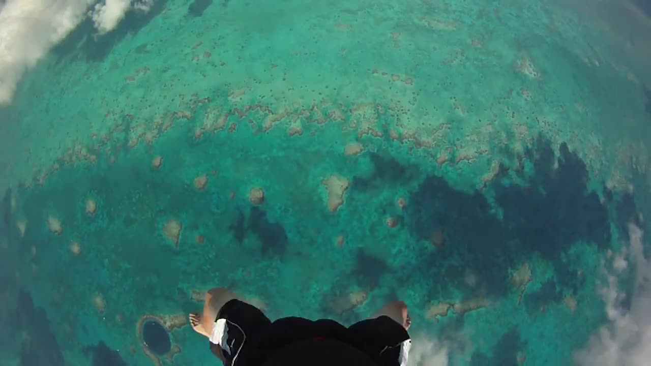 Skydiving into the Blue Hole, Belize