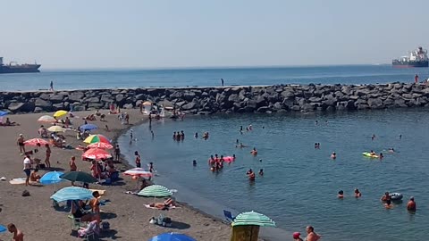 Sea beach Portici naples Is very beautiful