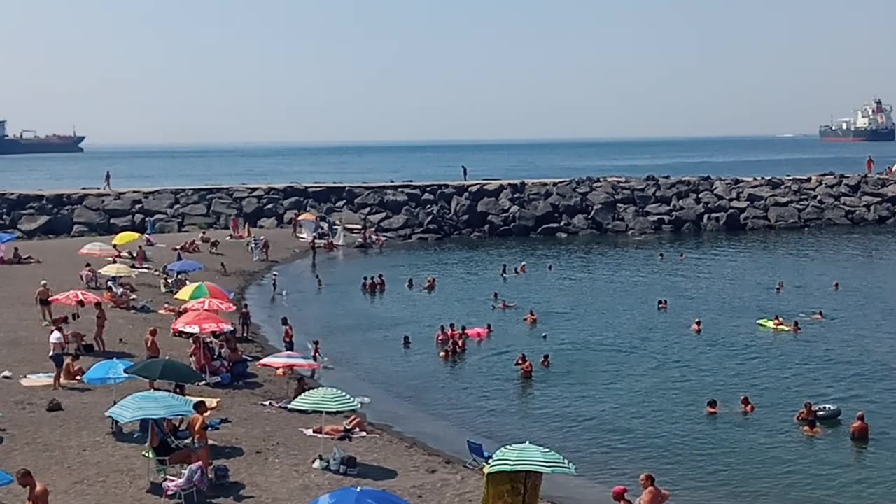 Sea beach Portici naples Is very beautiful