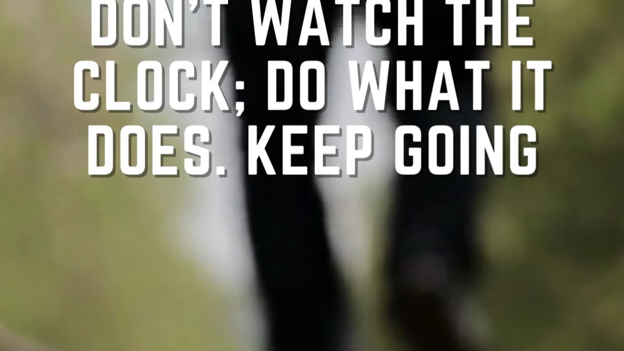 Don't watch the clock; do what it does. Keep going