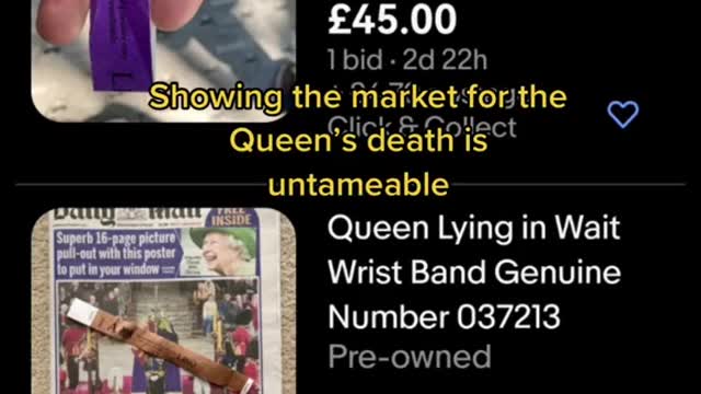 People sell their Queen's queue wristbands for up to $80,000
