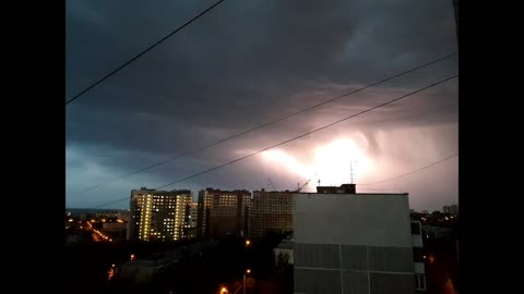 lightning in the night sky in samara