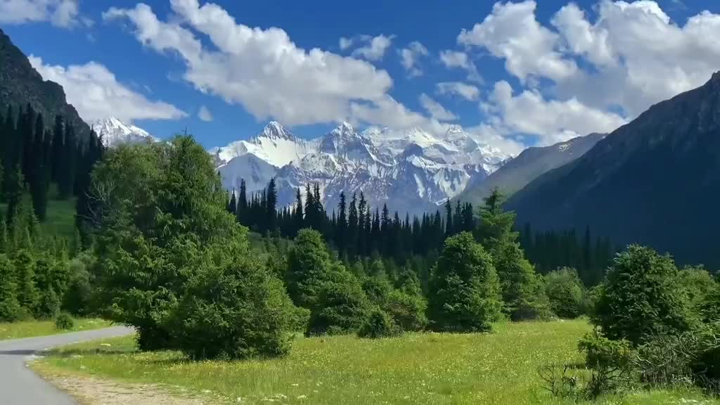 The snow mountain getting farther and farther away