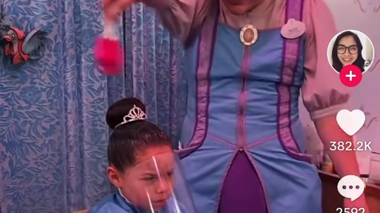 man with a mustache is cast as "the fairy godmother's apprentice" in Disneyland