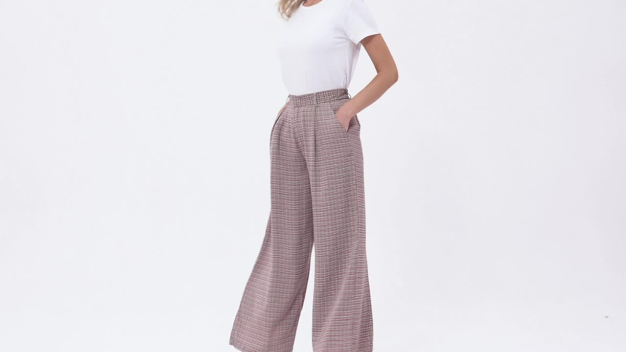 Tronjori Women High Waist Casual Wide Leg Long Palazzo Pants