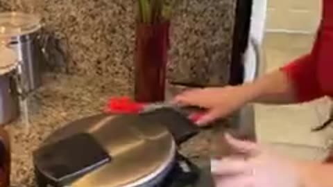 When she takes it out of the oven!