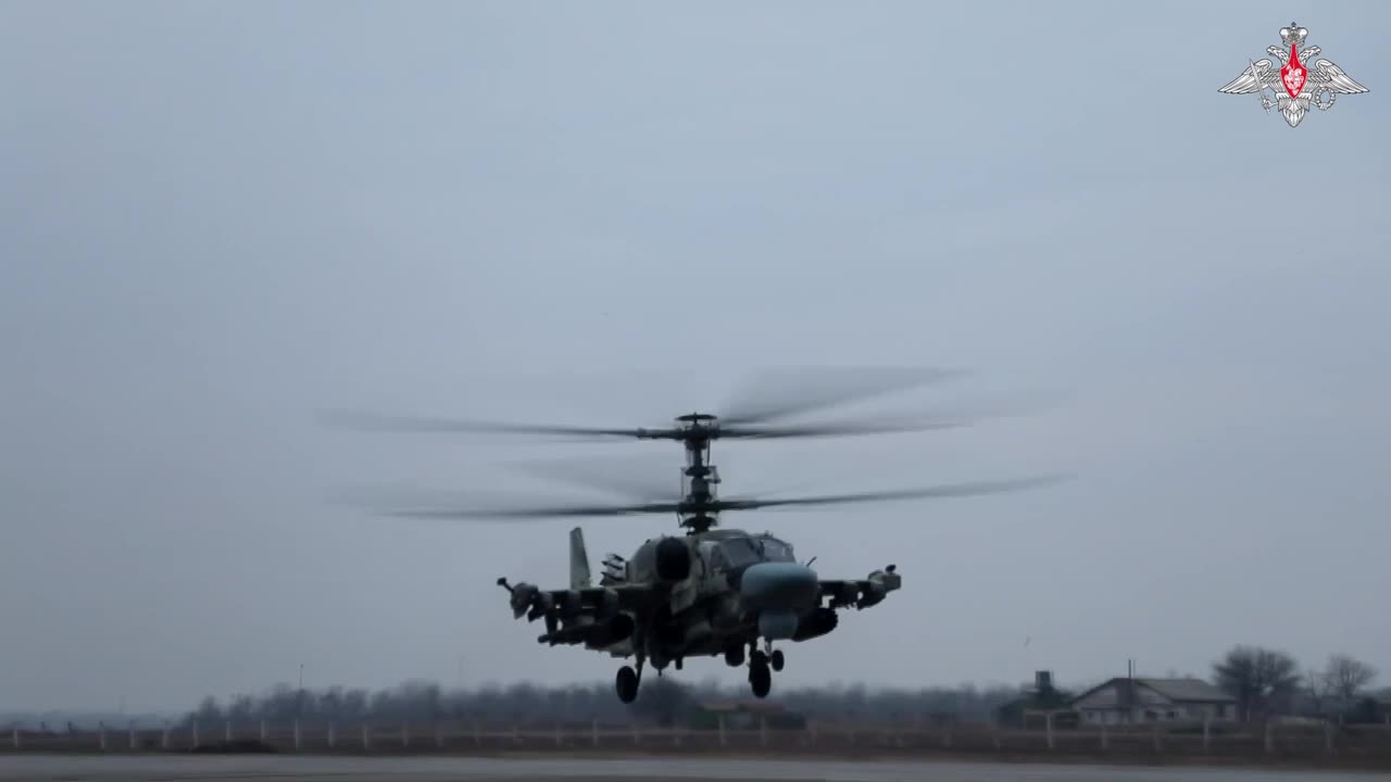 Ka-52 destroys Ukrainian equipment