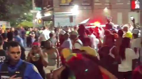 Large outdoor party hours before #jouvert starts in #Jouvert #Brooklyn