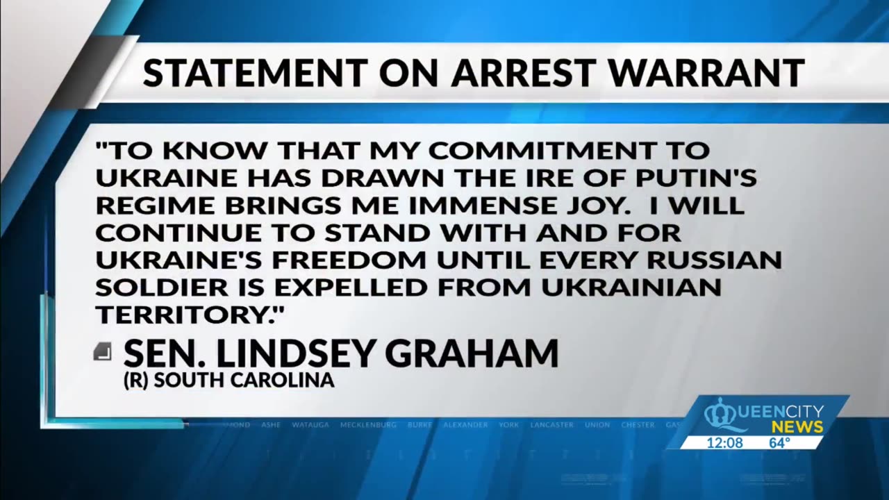 Russia issues arrest warrant for Lindsey Graham over Ukraine comments