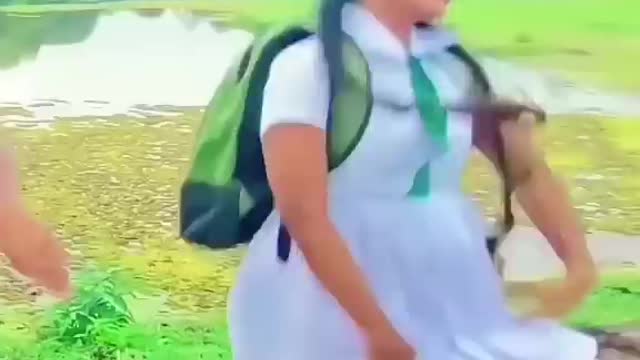 Funny school girl dance