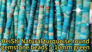 20250203-01 HeiShi Natural turquoise round gemstone beads 5-10mm green For DIY Jewelry Making