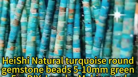 20250203-01 HeiShi Natural turquoise round gemstone beads 5-10mm green For DIY Jewelry Making