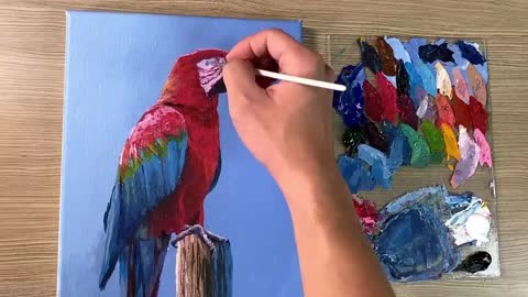 Acrylic Painting Parrot Bird_p31