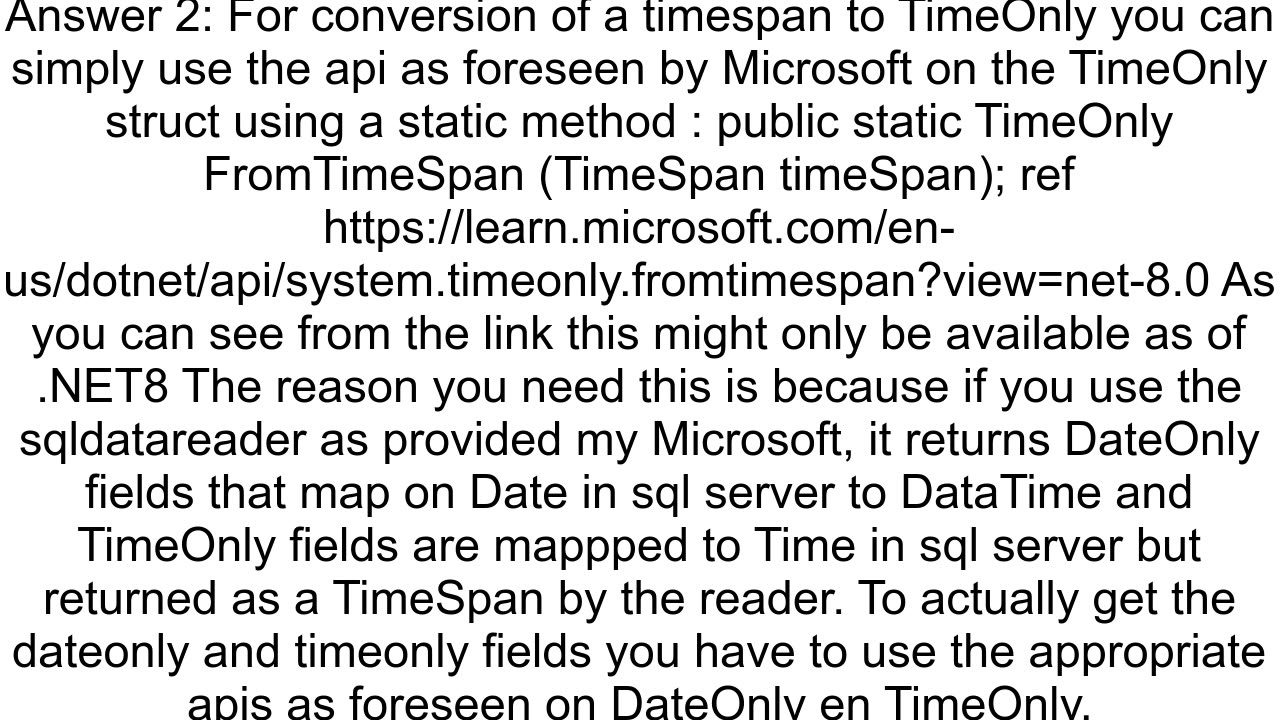 DateOnly and TimeOnly mapping to SQL Server