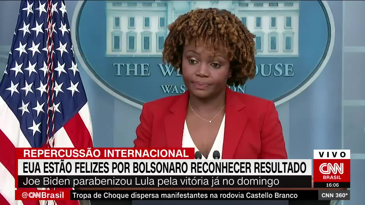 Estados Unidos estão felizes por Bolsonaro reconhecer resultado | CNN 360°