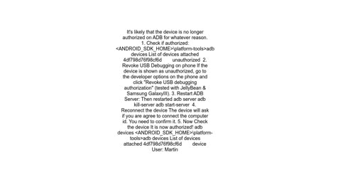 ADB Android Device Unauthorized