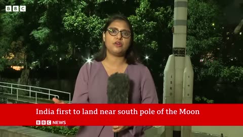 India Moon landing_ Chandrayaan-3 spacecraft lands near south pole - BBC News