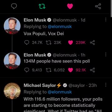 Elon's Poll Is Done Trumps Coming Back