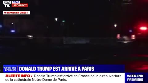 HAPPENING NOW 🚨 Trump arrives in France for the reopening of Notre Dame Cathedra