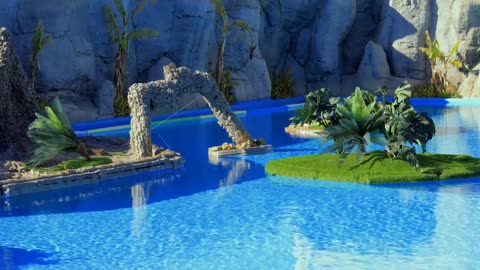 Pool _ Swimming _ Architecture _ Drone Aerial View _ HD Video
