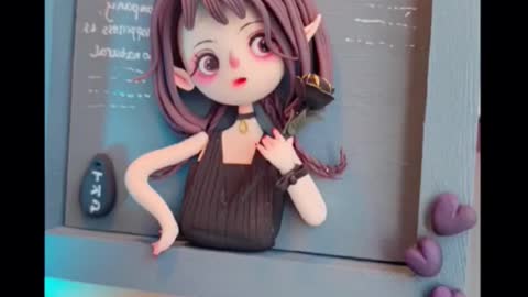 Little Devil girl#tiktok #foryou #clay #claytutorial #handmade #doll - 副本