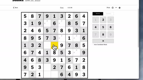 Sudoku 2023-06-25 easy