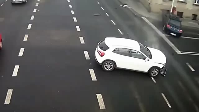 Pedestrian gets lucky!