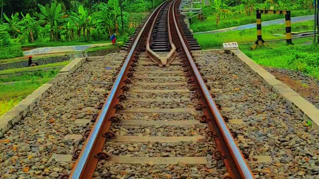walking in the middle of train tracks aesthetic video