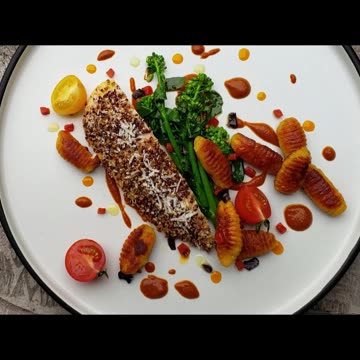 Quinoa and Parmesan Chicken with Sweet Potato Gnocchi