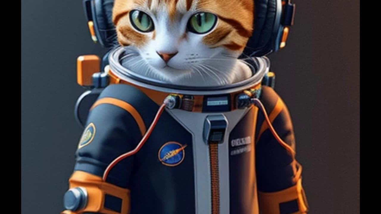 Cat pilot of a spaceship.