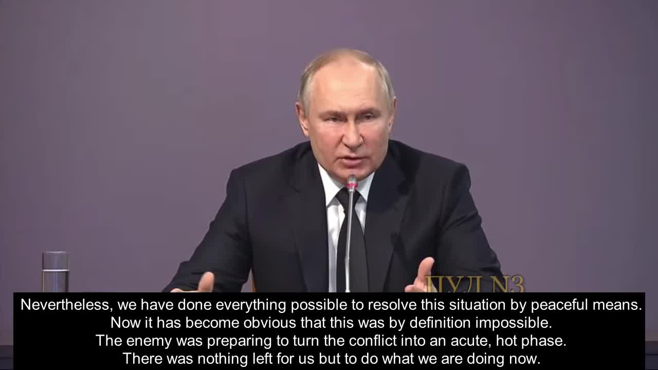 Putin: Russia Could Not Help But React When They Start Exterminating Russian People In Ukraine With NATO Support!