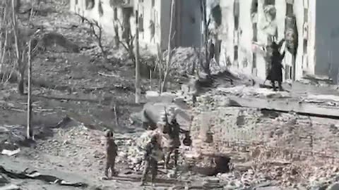 The Wagner PMC soldiers are filming videos almost in the center of Bakhmut
