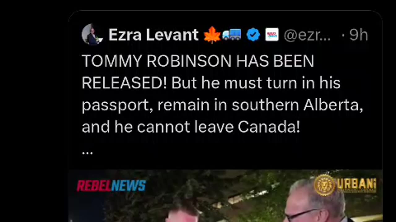 Tommy Robinson relased from prison Canada 25/06/2024