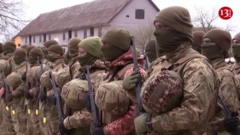 Ukrainian troops training in Britain mark one year since invasion of their country