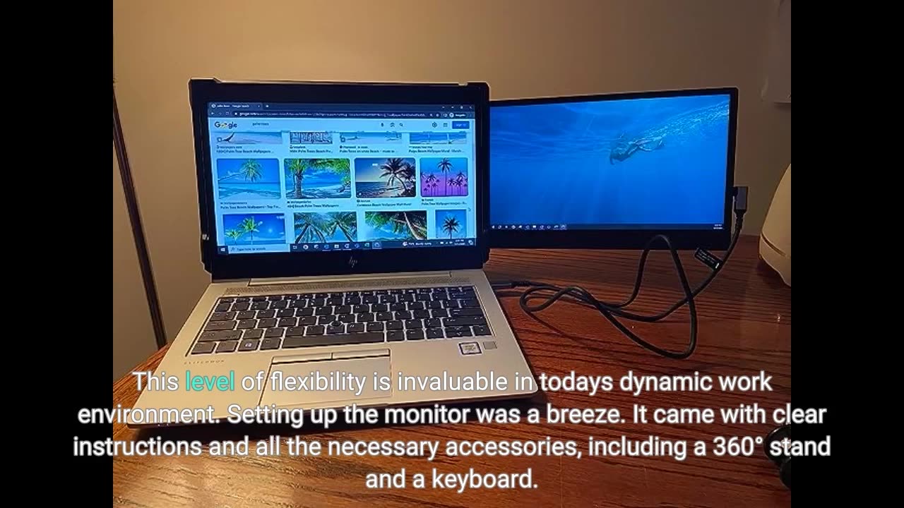 Teamgee Portable Monitor Touchscreen, 15.6 Inch PC Screen with 360° Stand & Keyboard