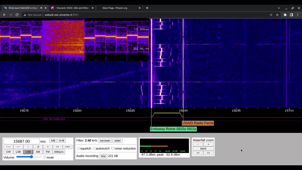 X06 154263 Moscow To Rome 3rd Alert 21/02/2023 0950 UTC 15687kHz