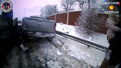 Officer Rear-Ends Vehicle On A Snowy Day