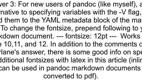 From Markdown to PDF how to change the fontsize with Pandoc