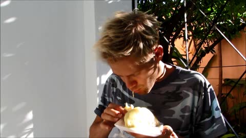 First time eating Durian and Jackfruit - Chiang Mai, Thailand