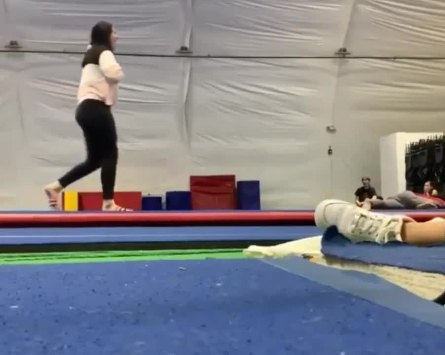 Young Boy Does A Successful Set Of Consecutive Back Flips But Lands Terribly