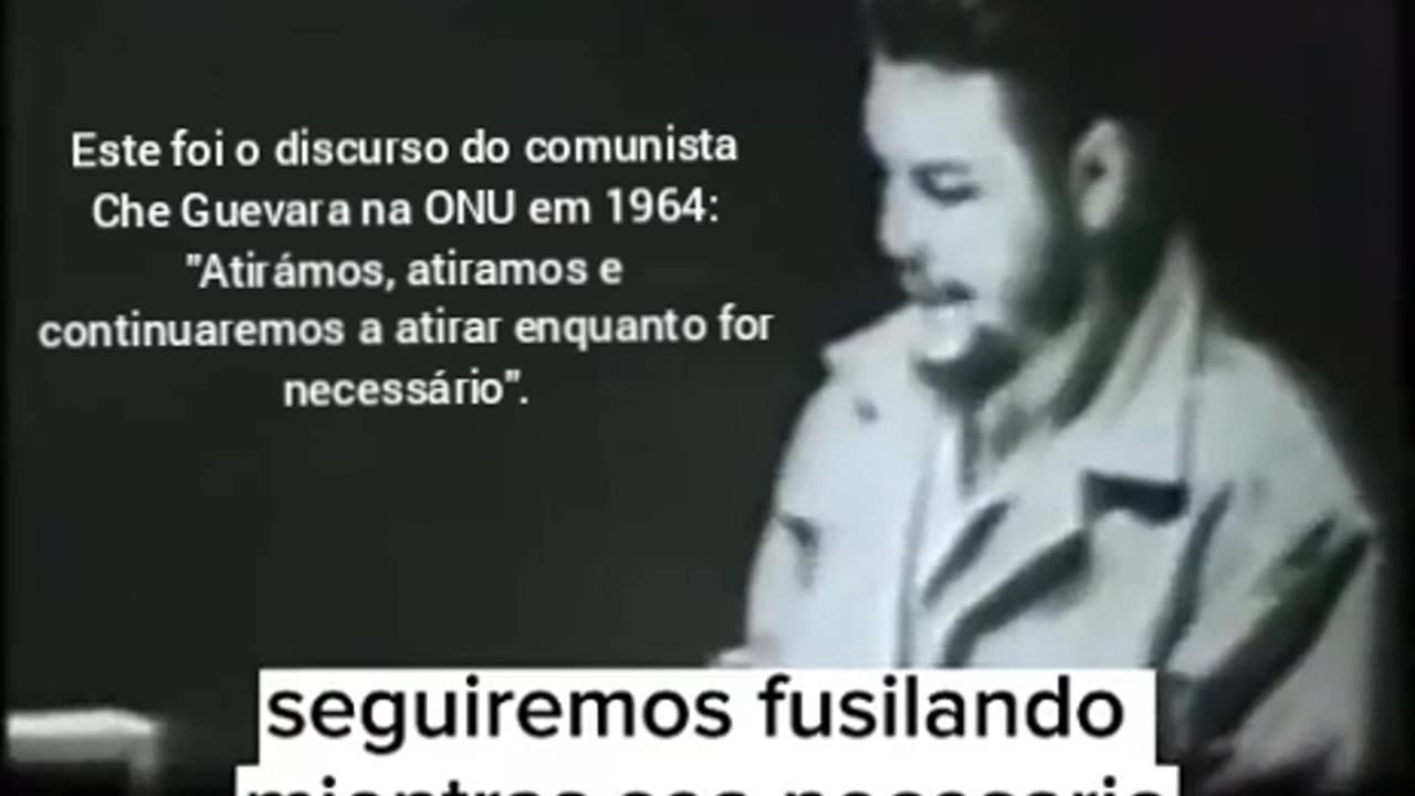 CHE GUEVARA FOI UMA MÁQUINA DE MATAR NEGROS E GAYS.. Este foi o discurso do comunista Che Guevara na ONU em 1964: "Atirámos, atiramos e continuaremos a atirar enquanto for necessário".