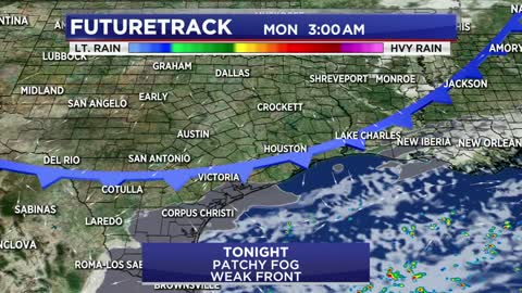 Lots of sun for Monday afternoon... scattered rain on Tuesday