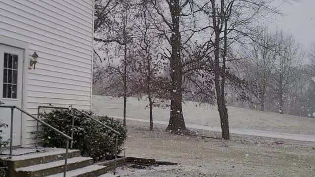 Surprise snow fall this morning