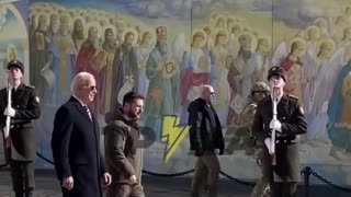 Joe Biden & Zelensky Walking In Kiev