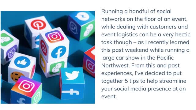 5 Tips for Spearheading Social Media at an Event